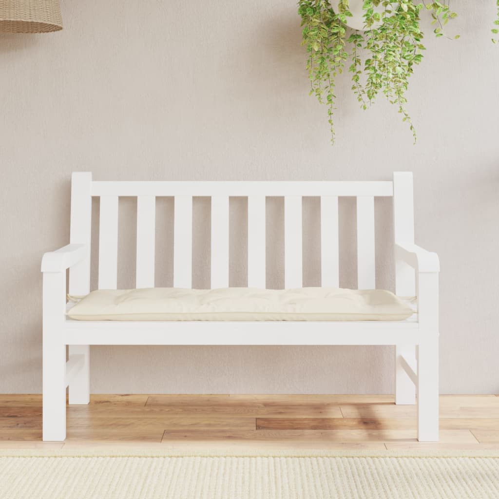 Almofadão p/ banco de jardim 120x50x7 cm tecido Oxford creme