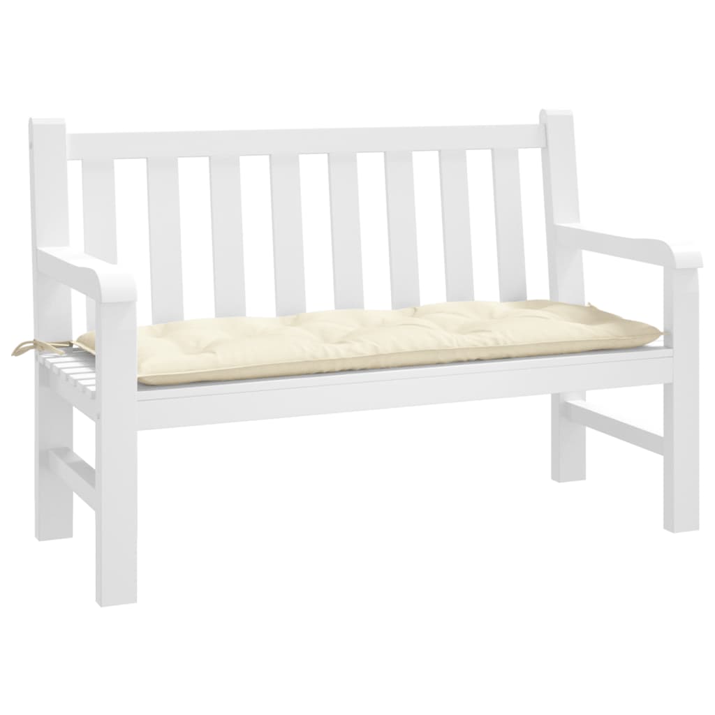Almofadão p/ banco de jardim 120x50x7 cm tecido Oxford creme