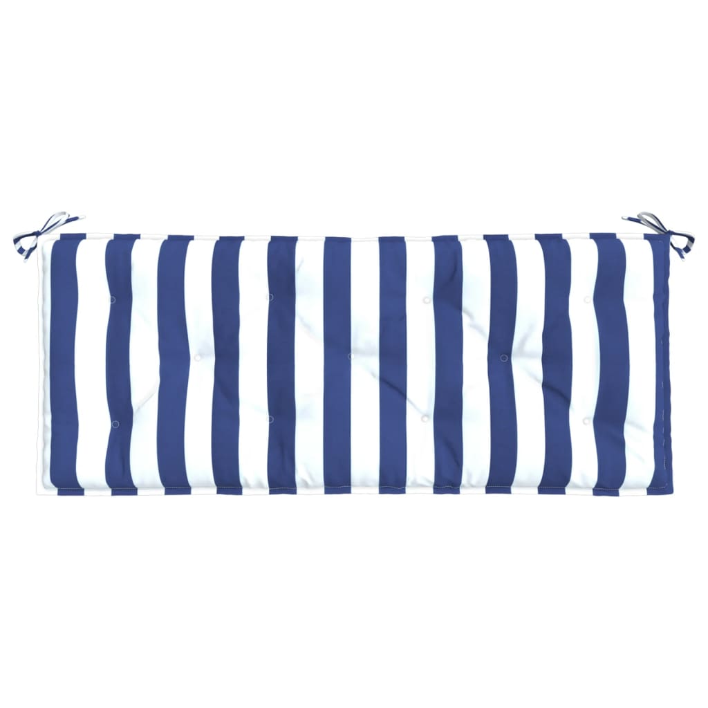Almofadão p/ banco jardim 120x50x7 cm tecido riscas azul/branco