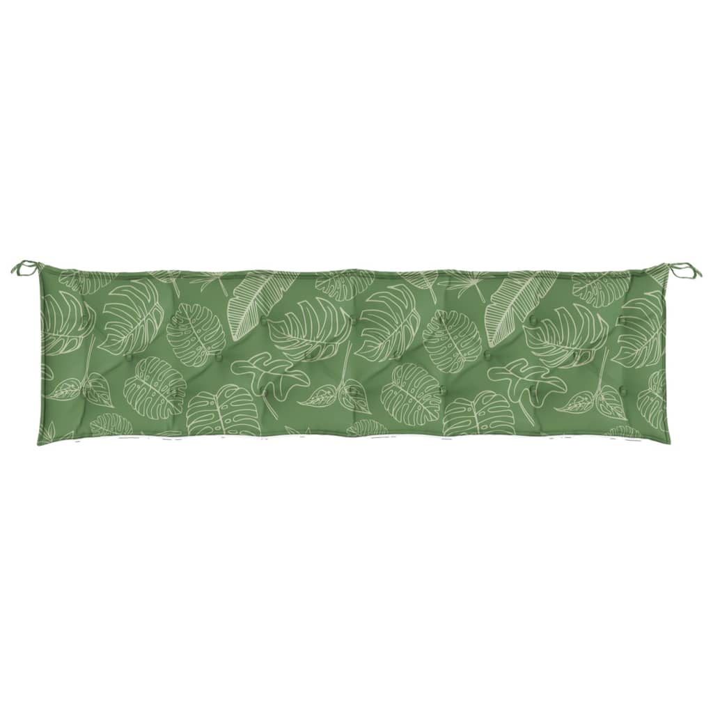 Almofadão p/ banco de jardim 200x50x7 cm tecido padrão folhas