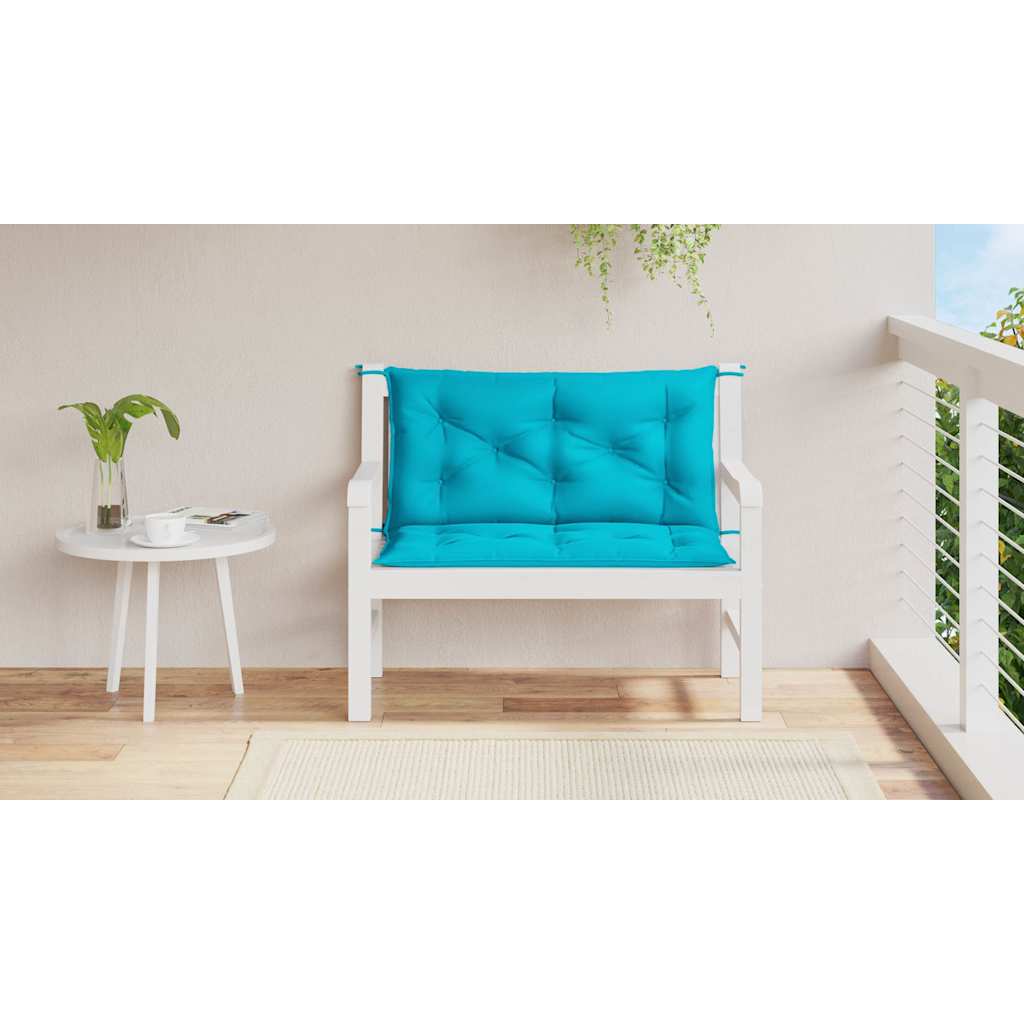Almofadões p/ banco de jardim 2 pcs 100x50x7 cm tecido turquesa