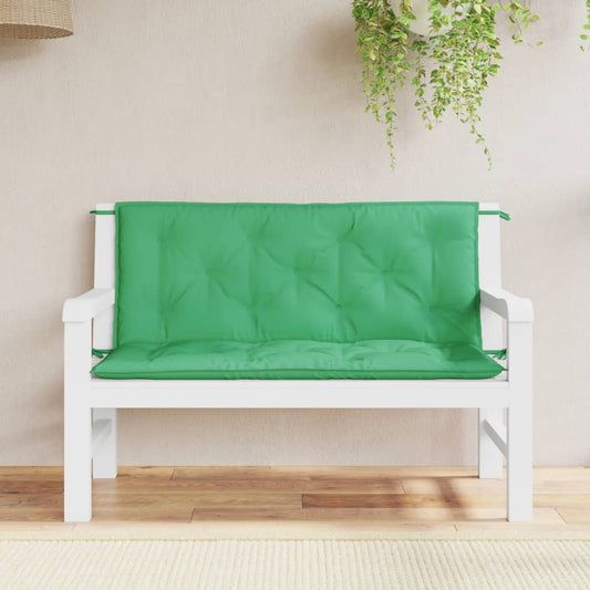 Almofadões banco jardim 2 pcs 120x50x7cm tecido oxford verde