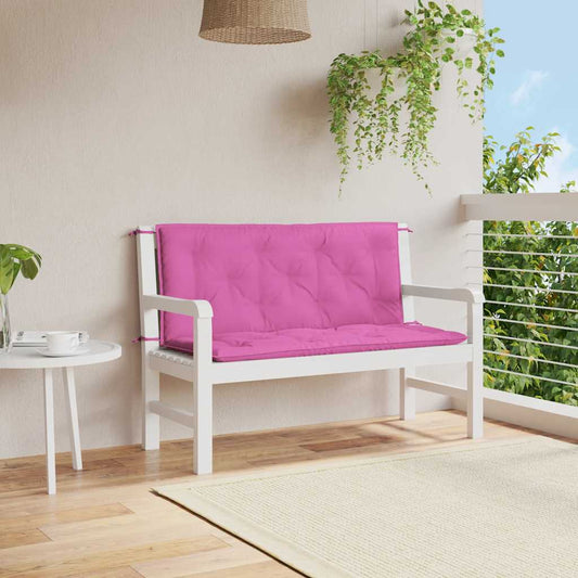 Almofadões p/ banco de jardim 2 pcs 120x50x7 cm tecido rosa