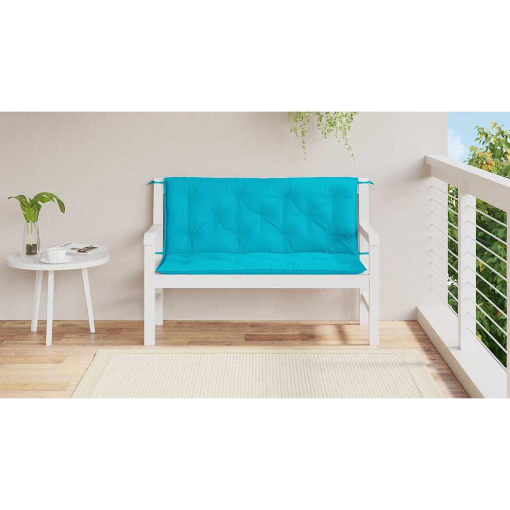 Almofadões p/ banco de jardim 2 pcs 120x50x7 cm tecido turquesa