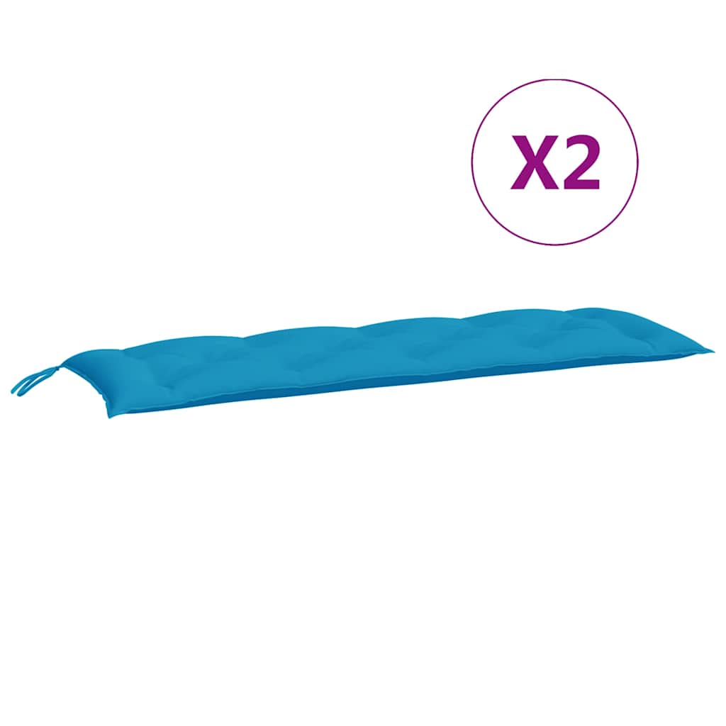 Almofadões banco jardim 2 pcs tecido oxford azul-claro