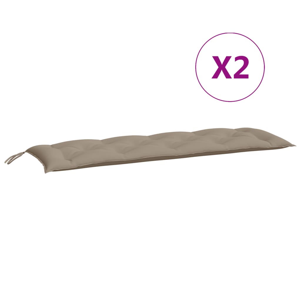 Almofadões banco jardim 2 pcs tecido oxford cinza-acastanhado