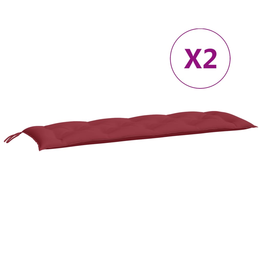 Almofadões banco jardim 2 pcs tecido oxford vermelho tinto
