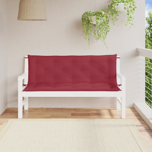 Almofadões banco jardim 2 pcs tecido oxford vermelho tinto