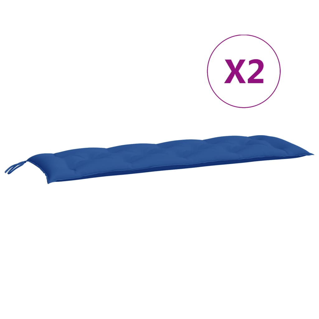 Almofadões banco jardim 2 pcs 150x50x7cm tecido oxford azul