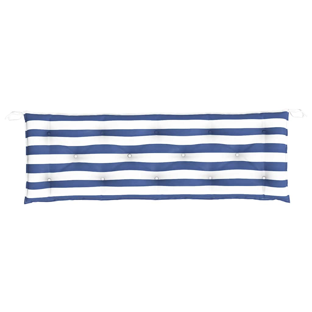 Almofadões p/ banco jardim 2 pcs 150x50x7 cm tecido azul/branco