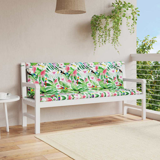 Almofadões p/ banco de jardim 2 pcs 150x50x7 cm tecido multicor