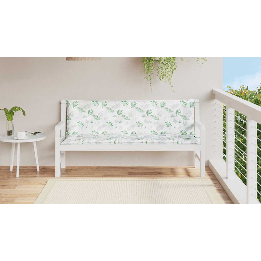 Almofadões banco jardim 2 pcs 150x50x7 cm tecido padrão folhas