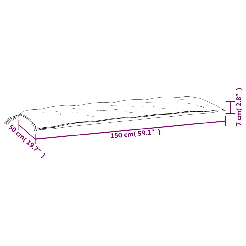 Almofadões banco jardim 2 pcs 150x50x7 cm tecido padrão folhas