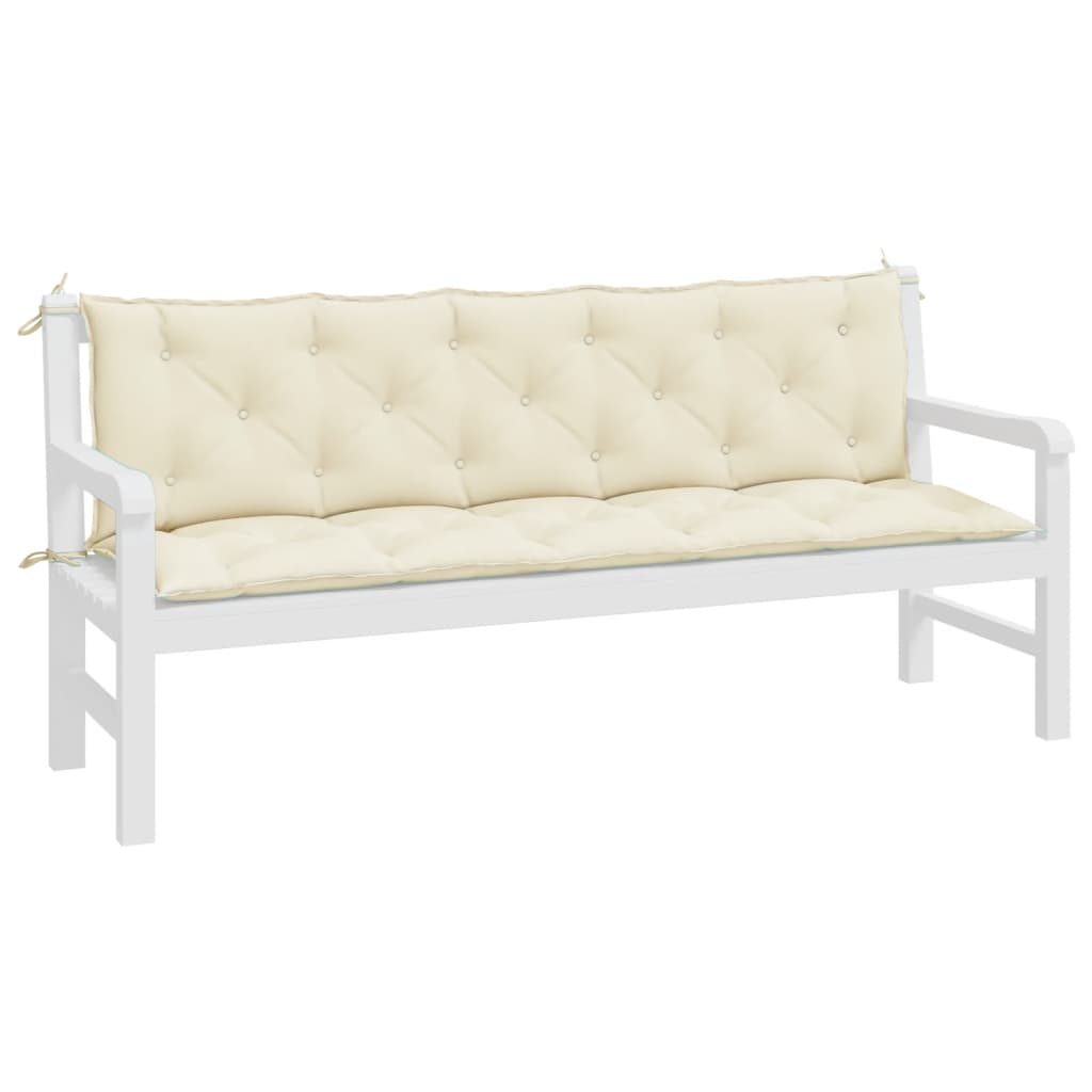 Almofadões banco jardim 2 pcs tecido oxford branco nata
