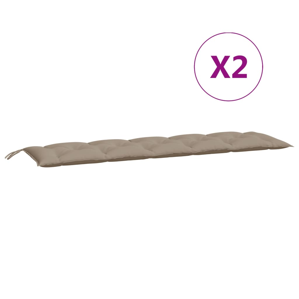 Almofadões banco jardim 2 pcs tecido oxford cinza-acastanhado