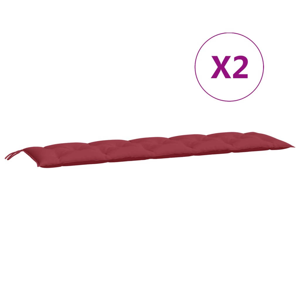 Almofadões banco jardim 2 pcs tecido oxford vermelho tinto