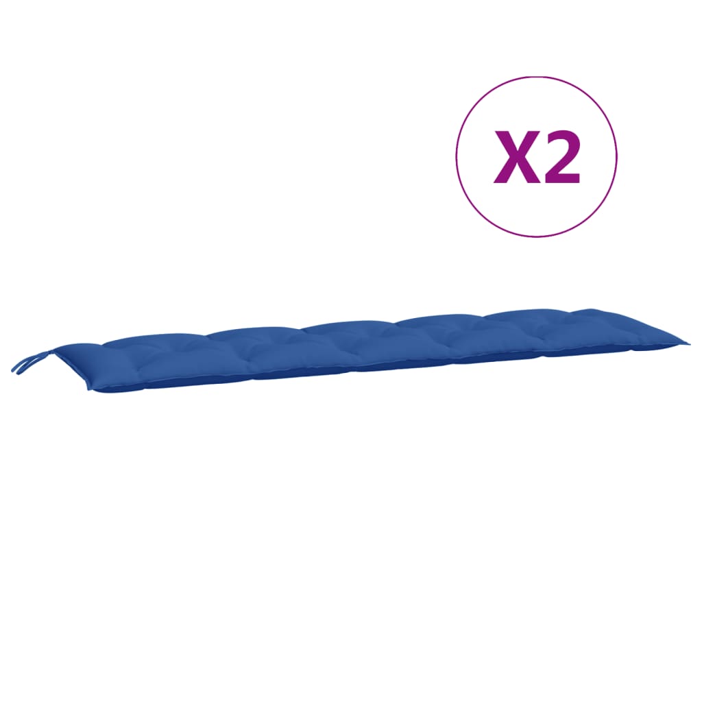 Almofadões banco jardim 2 pcs 180x50x7cm tecido oxford azul