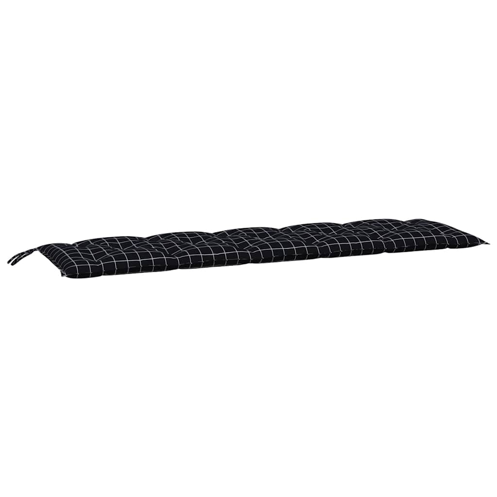 Almofadões p/ banco de jardim 2 pcs tecido oxford xadrez preto