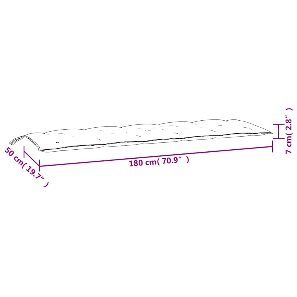 Almofadões para bancos de jardim 2 pcs tecido oxford multicor