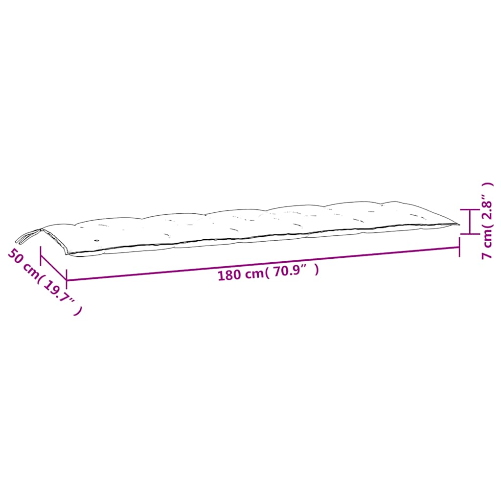 Almofadões para bancos de jardim 2 pcs tecido oxford rosa