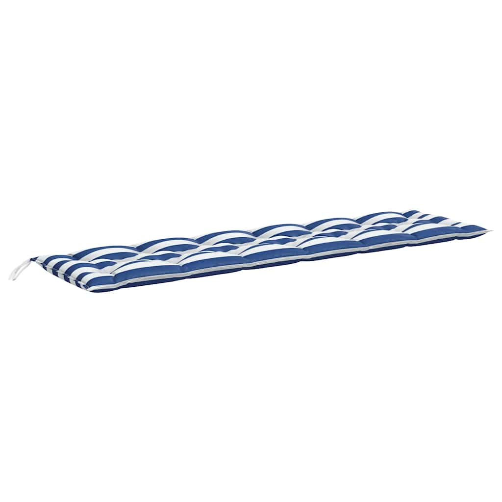 Almofadões p/ banco jardim 2 pcs 200x50x7 cm tecido azul/branco