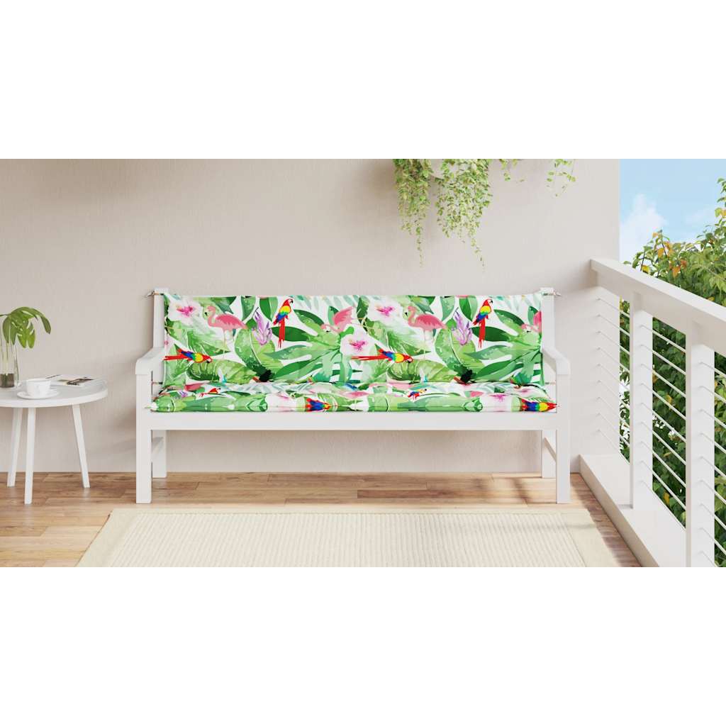 Almofadões p/ banco de jardim 2 pcs 200x50x7 cm tecido multicor