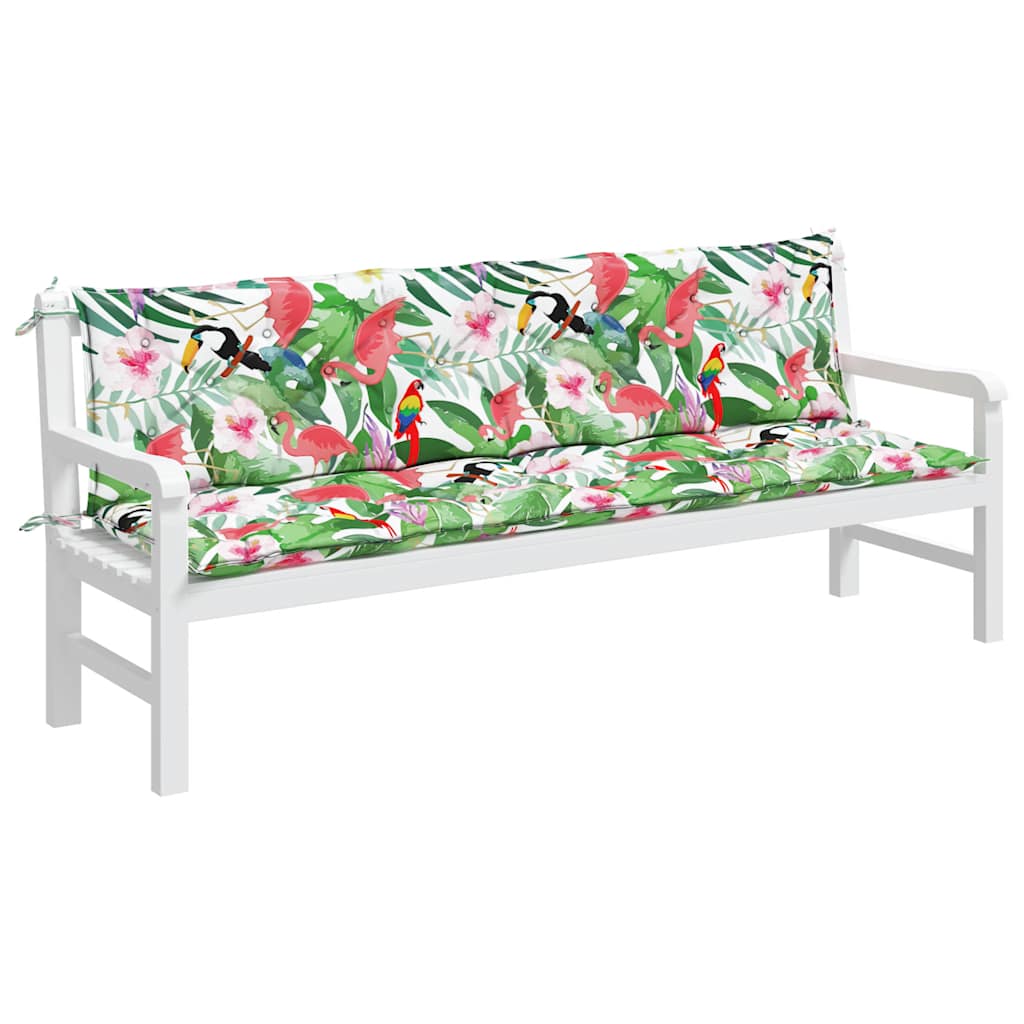 Almofadões p/ banco de jardim 2 pcs 200x50x7 cm tecido multicor