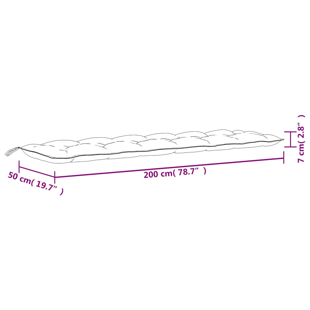 Almofadões p/ banco de jardim 2 pcs 200x50x7 cm tecido multicor