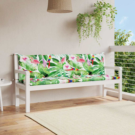 Almofadões p/ banco de jardim 2 pcs 200x50x7 cm tecido multicor