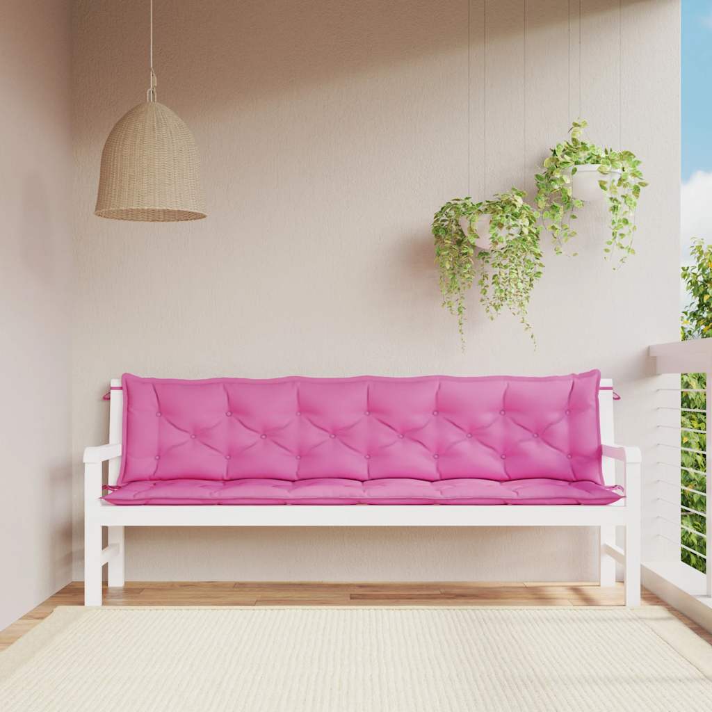 Almofadões p/ banco de jardim 2 pcs 200x50x7 cm tecido rosa