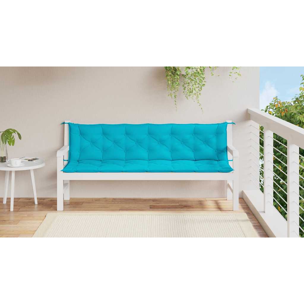 Almofadões p/ banco de jardim 2 pcs 200x50x7 cm tecido turquesa