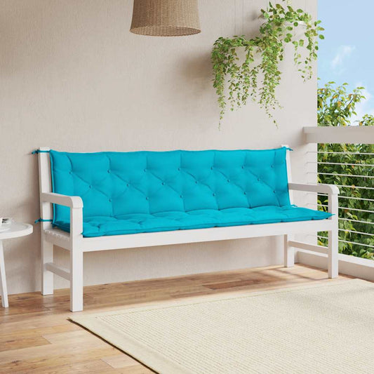 Almofadões p/ banco de jardim 2 pcs 200x50x7 cm tecido turquesa