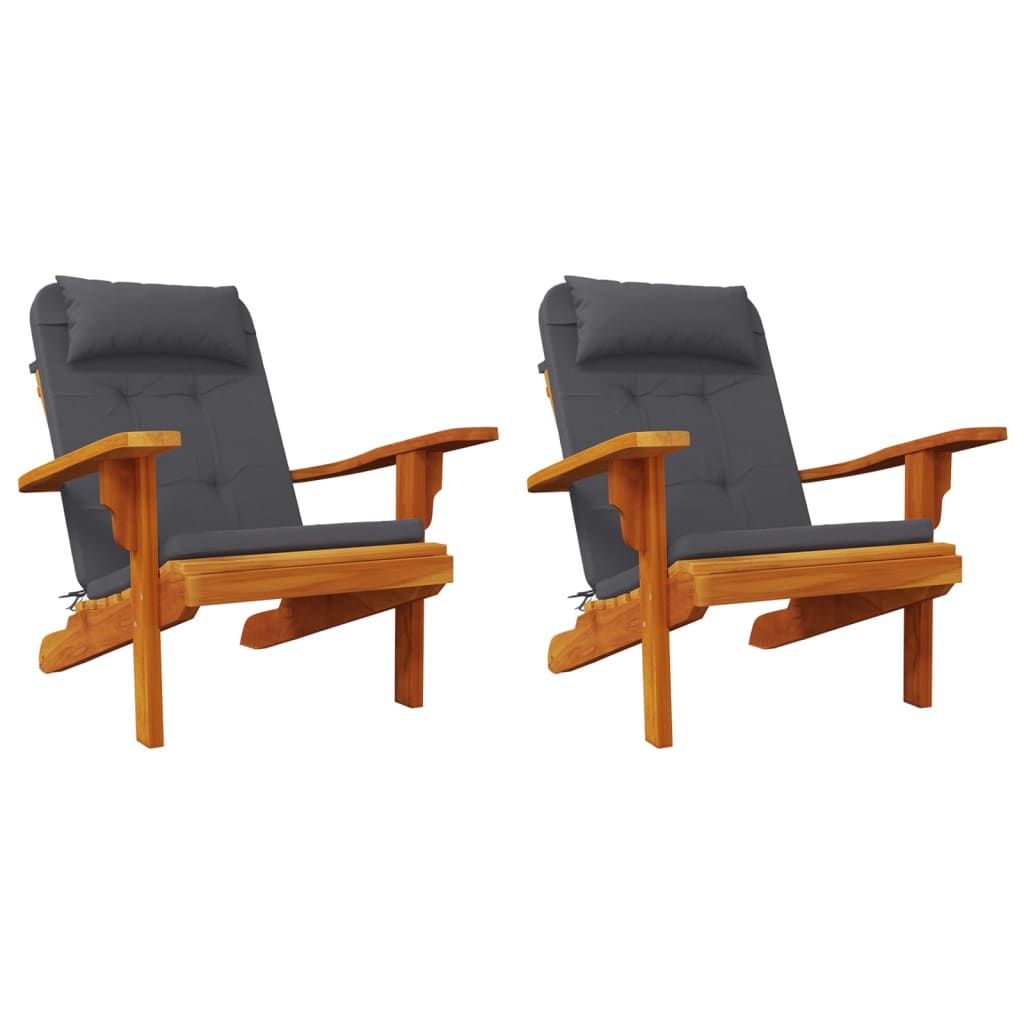 Almofadões p/ cadeira adirondack 2 pcs tecido oxford antracite