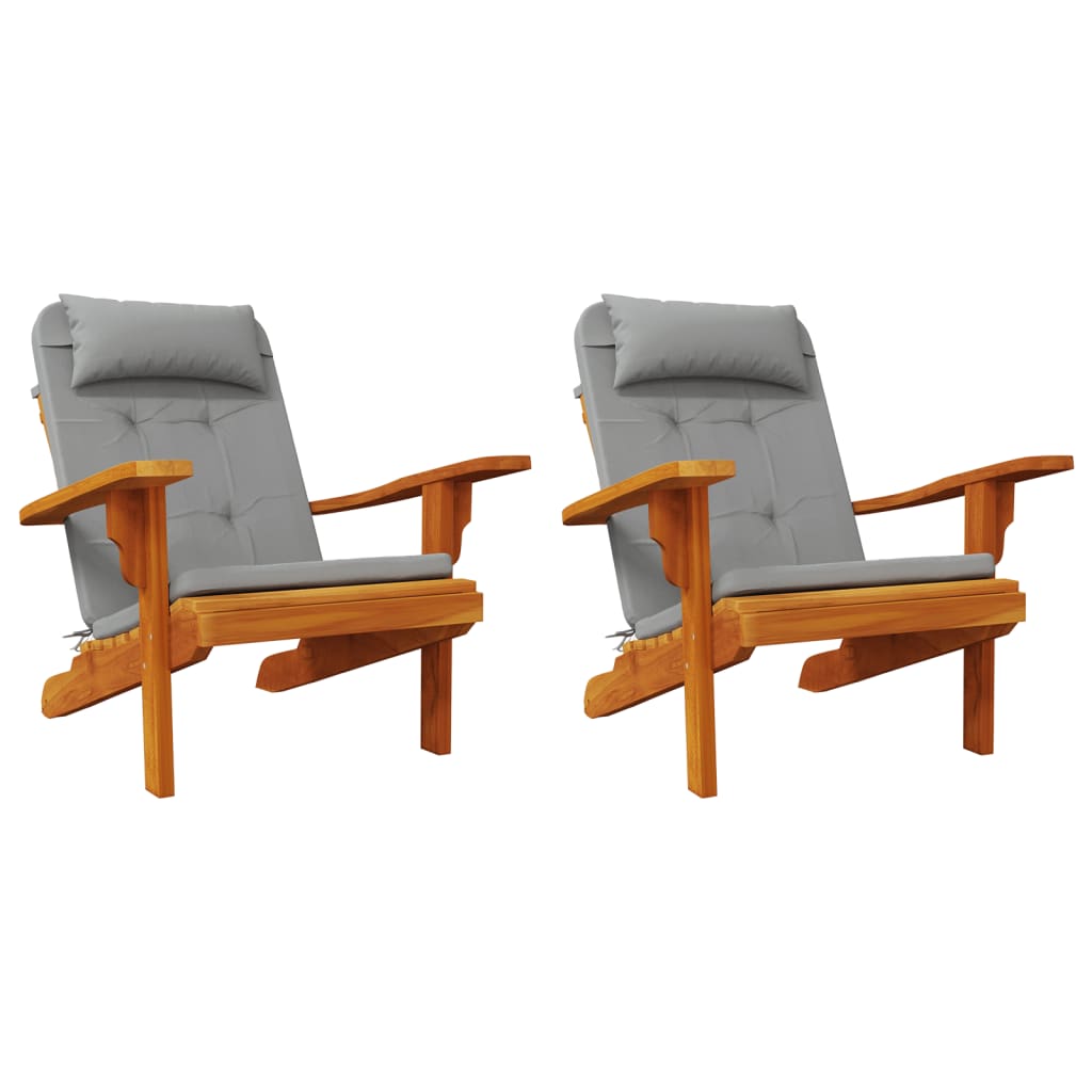 Almofadões p/ cadeira adirondack 2 pcs tecido oxford cinzento