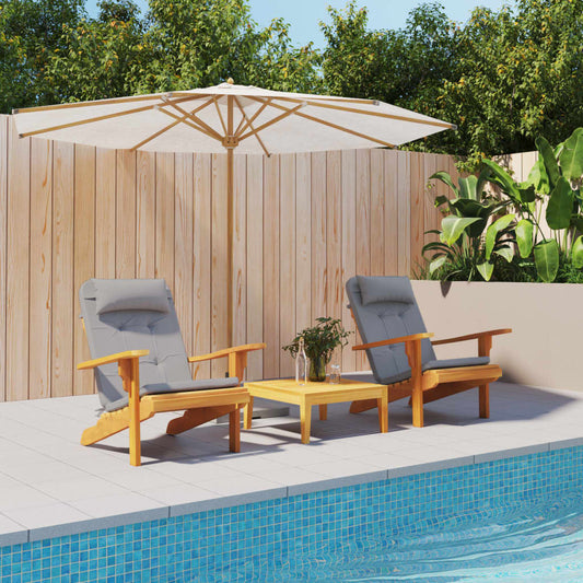 Almofadões p/ cadeira adirondack 2 pcs tecido oxford cinzento