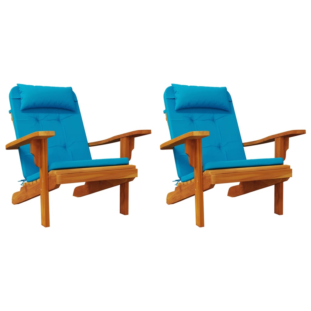 Almofadões p/ cadeira adirondack 2 pcs tecido oxford azul-claro