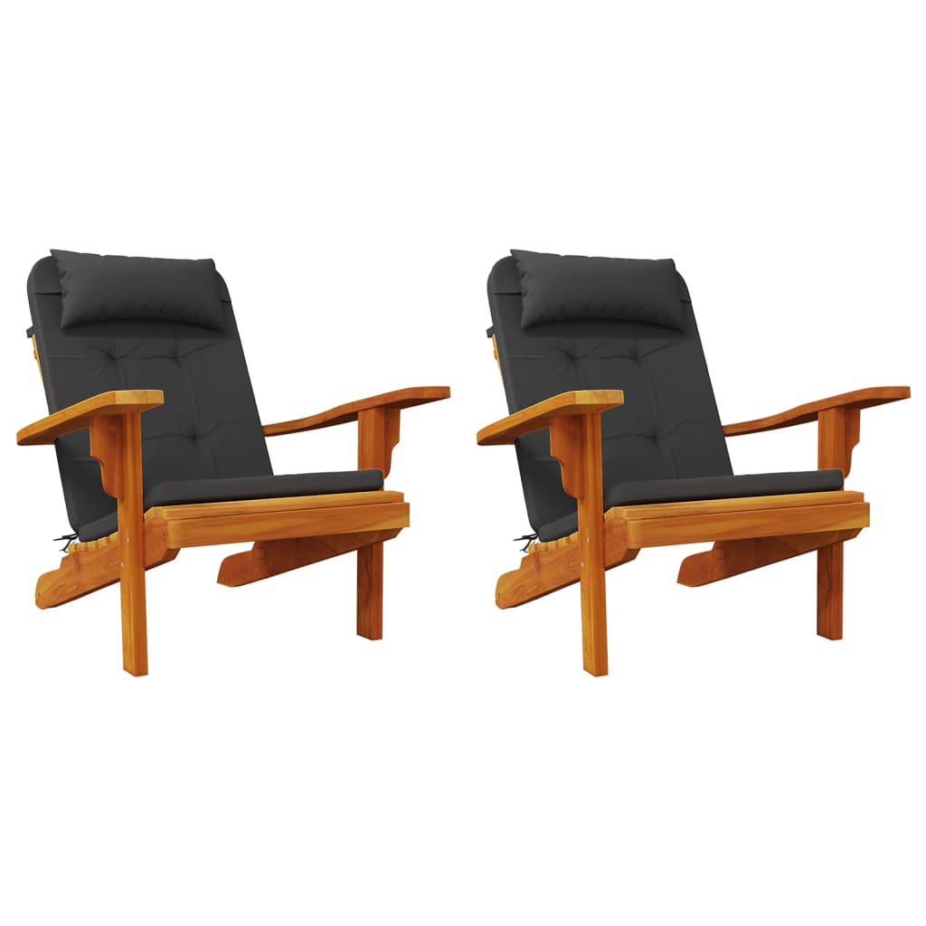 Almofadões p/ cadeira adirondack 2 pcs tecido oxford preto