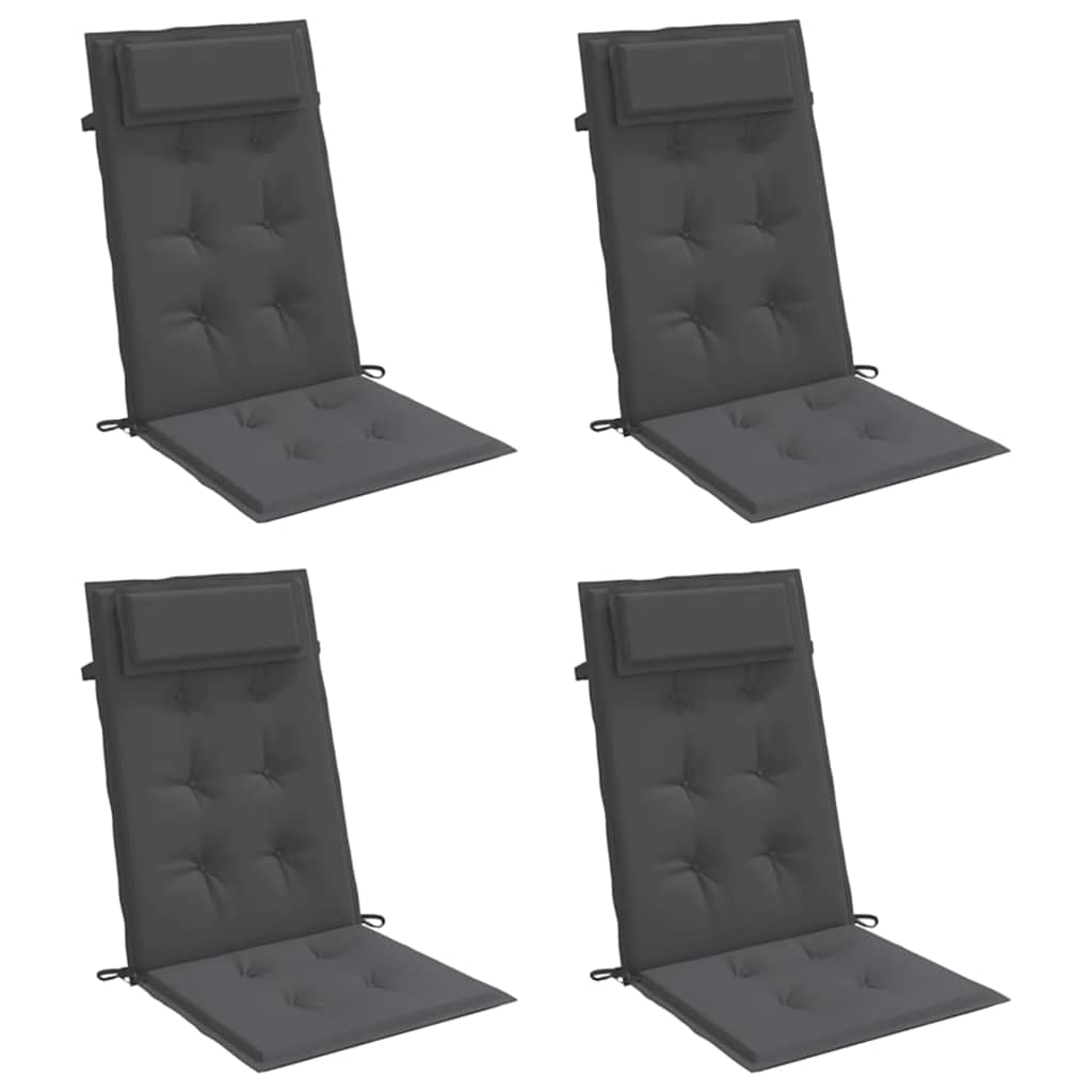 Almofadões p/ cadeira encosto alto 4pcs tecido oxford antracite
