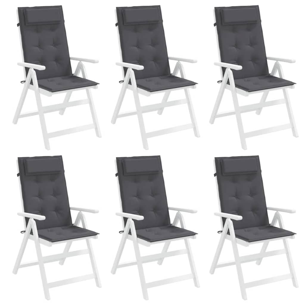 Almofadões p/ cadeira encosto alto 6pcs tecido oxford antracite