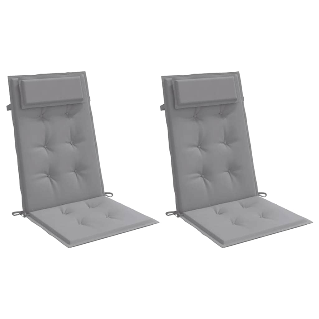 Almofadões p/ cadeira encosto alto 2 pcs tecido oxford cinzento