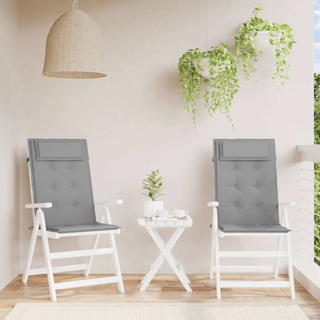 Almofadões p/ cadeira encosto alto 2 pcs tecido oxford cinzento