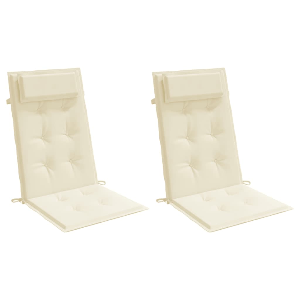 Almofadões p/ cadeira encosto alto 2pcs tecido oxford cor creme