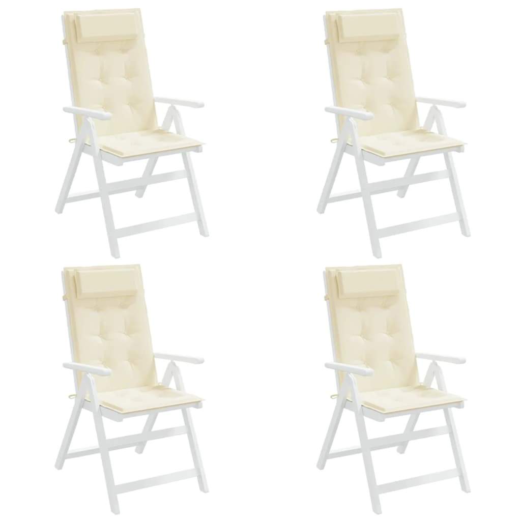 Almofadões p/ cadeira encosto alto 4pcs tecido oxford cor creme