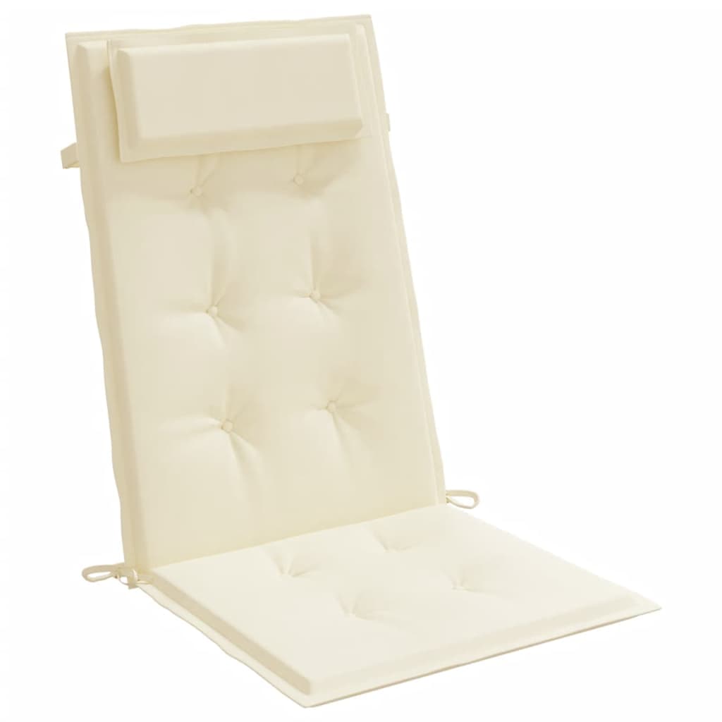Almofadões p/ cadeira encosto alto 4pcs tecido oxford cor creme