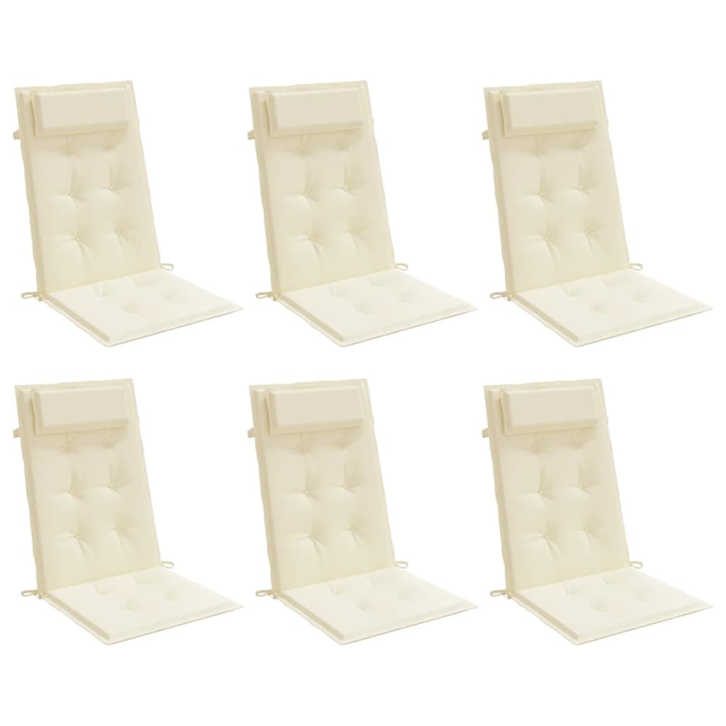 Almofadões p/ cadeira encosto alto 6pcs tecido oxford cor creme