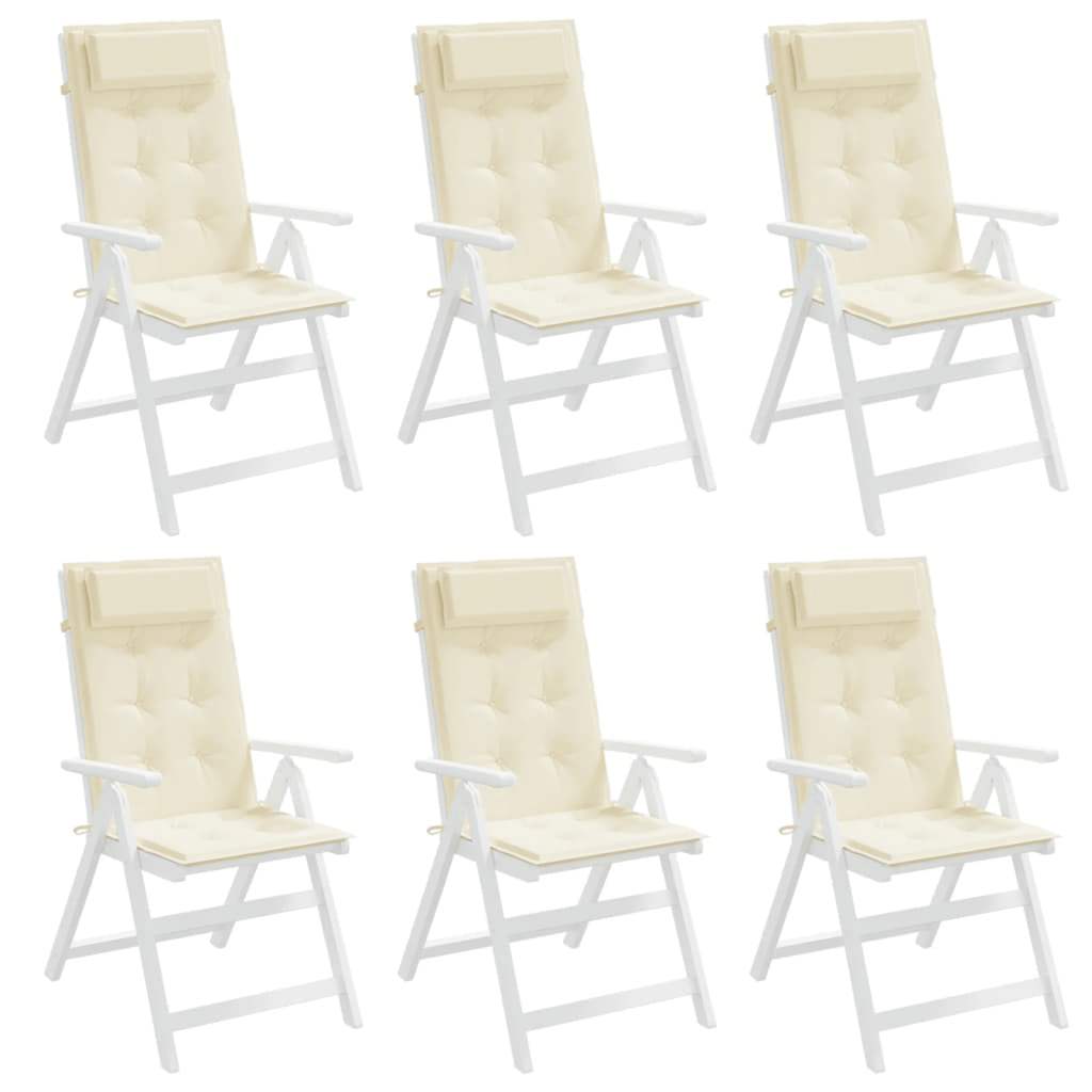 Almofadões p/ cadeira encosto alto 6pcs tecido oxford cor creme