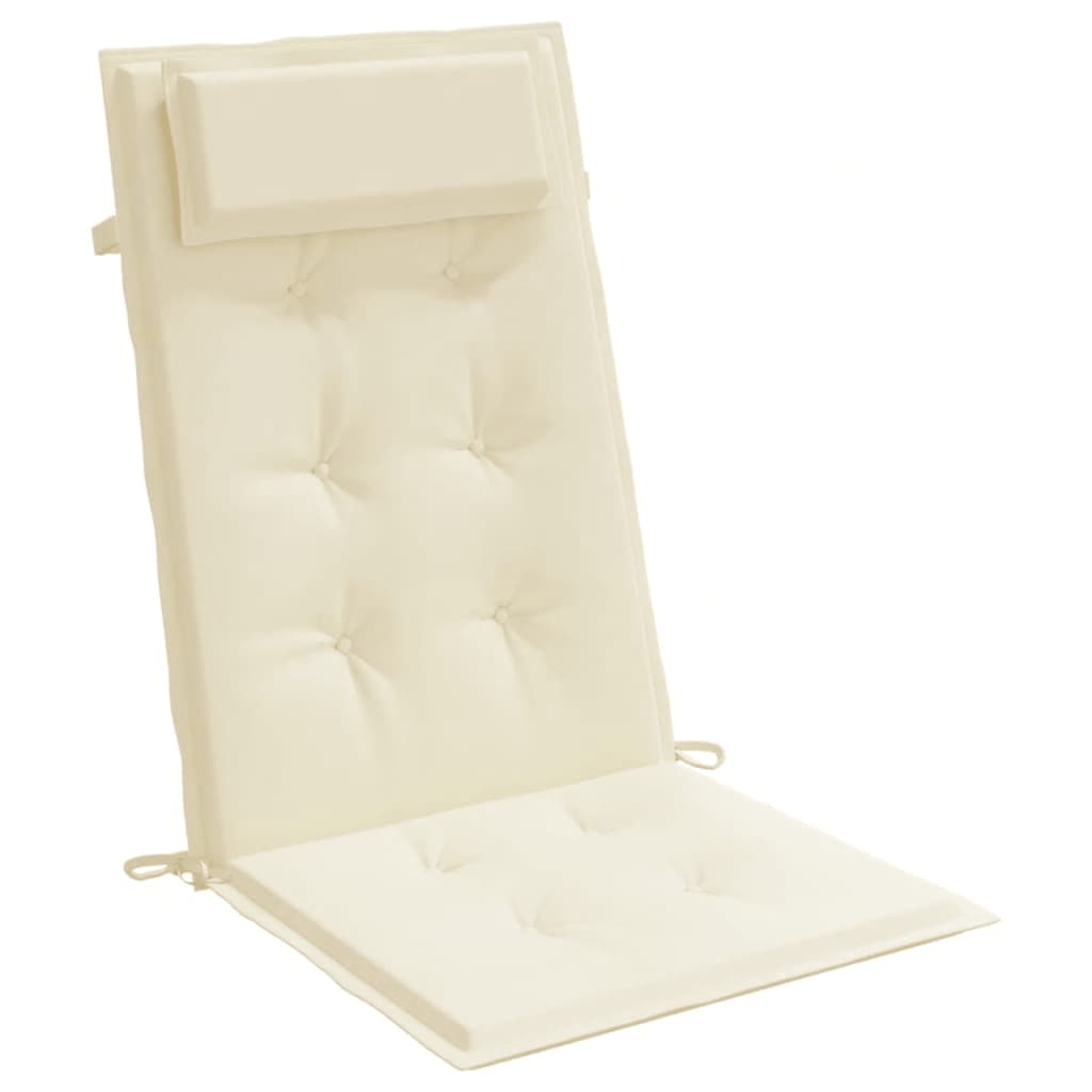 Almofadões p/ cadeira encosto alto 6pcs tecido oxford cor creme