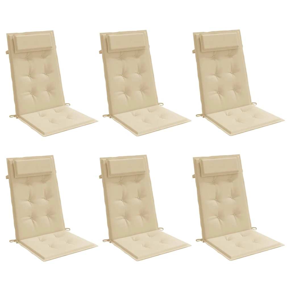 Almofadões p/ cadeira encosto alto 6 pcs tecido oxford bege