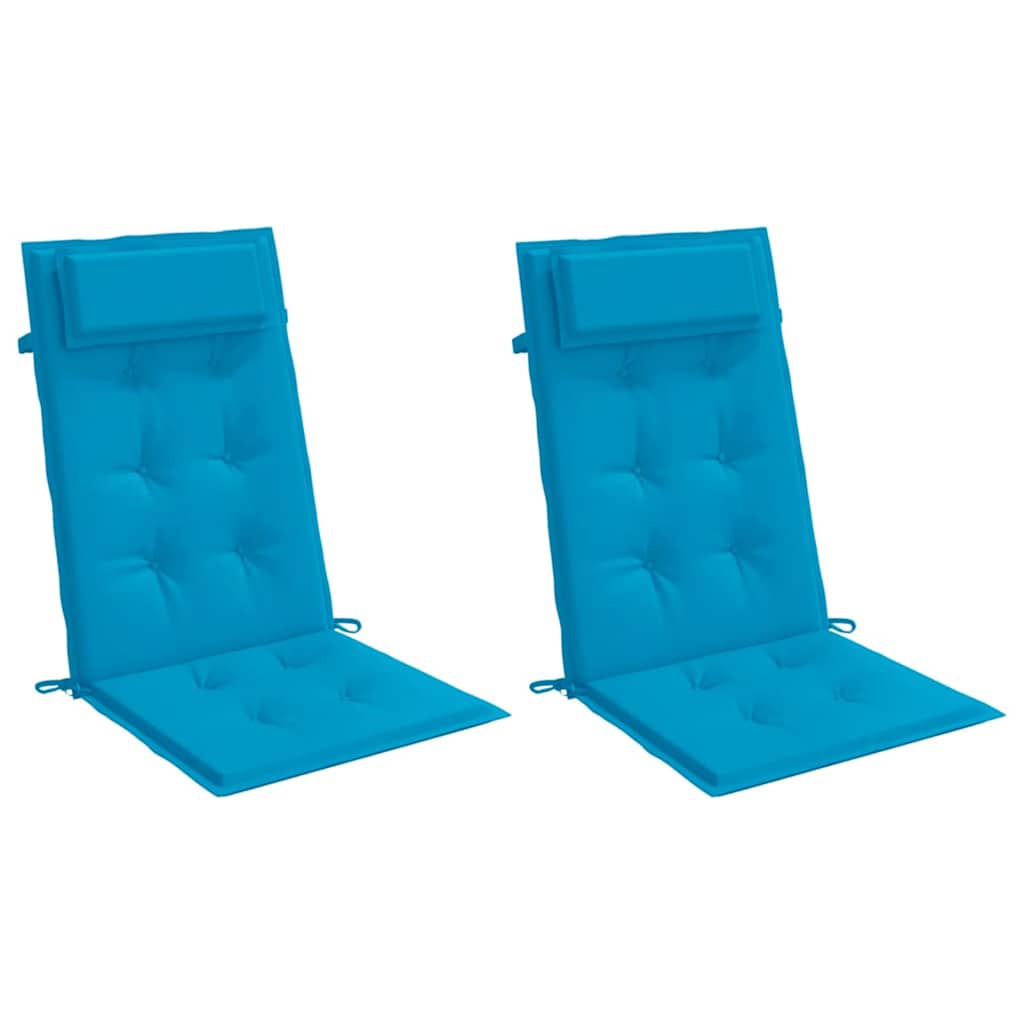 Almofadões cadeira encosto alto 2 pcs tecido oxford azul-claro
