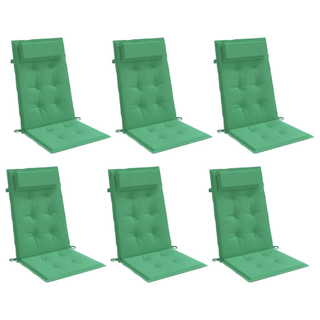 Almofadões p/ cadeira encosto alto 6 pcs tecido oxford verde